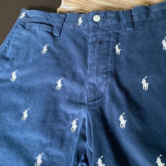 EUC RL Polo flat from short.  Dark Navy with white all over pony size 29 - Picture 1 of 5